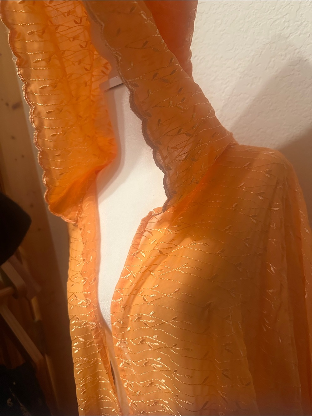 Orange Hooded Women's Priestess Robe - Picture 3 of 3